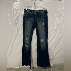 YMI Blue Distressed Denim Low Rise Jeans Size 9